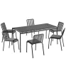 Palissade sæt, 6 stole og bord i anthracite fra HAY