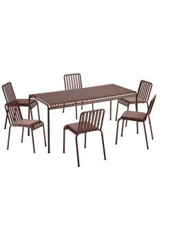 Palissade sæt, 6 stole og bord i anthracite fra HAY