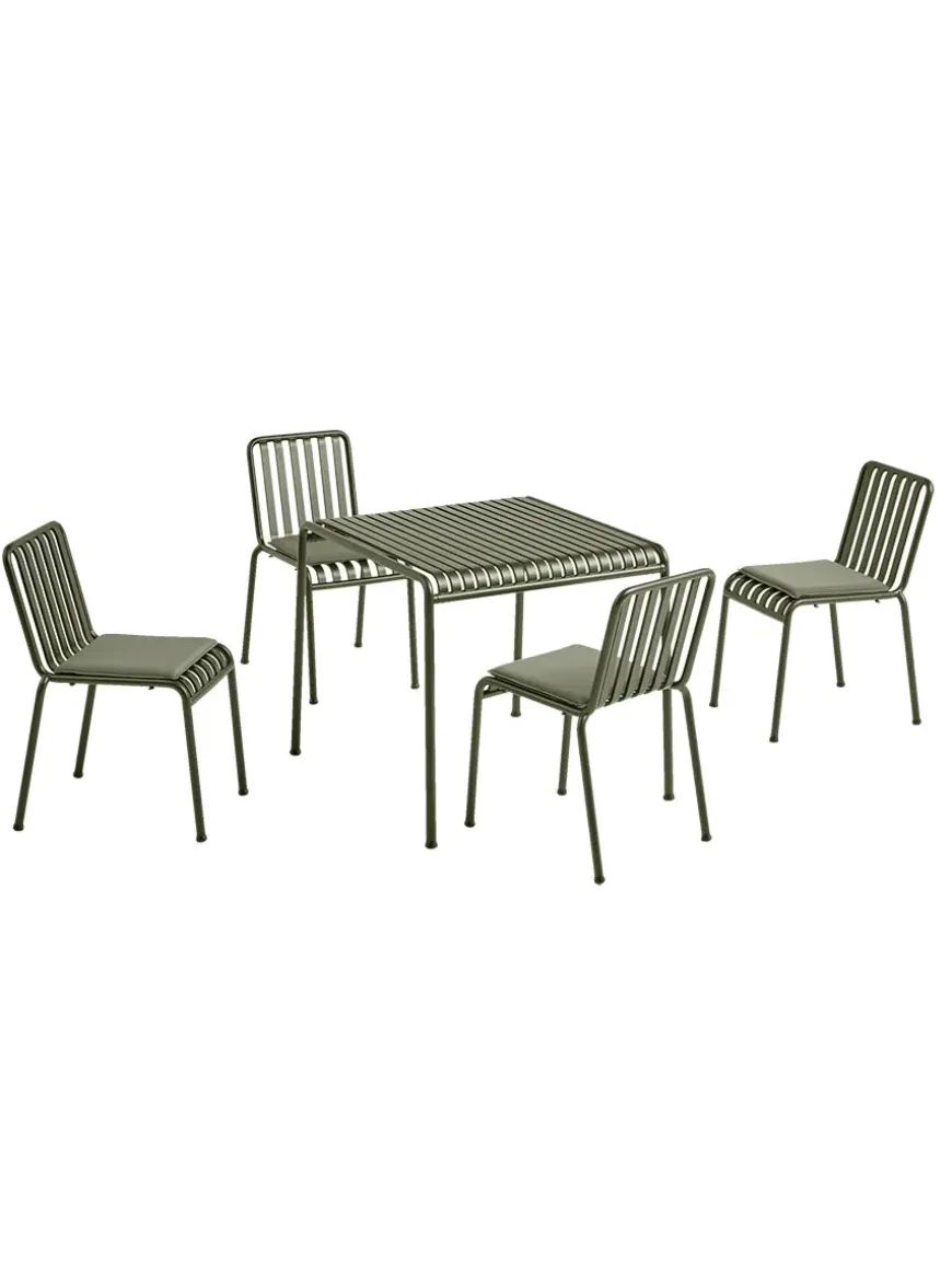 Palissade sæt, 4 stole og bord i sky grey fra HAY