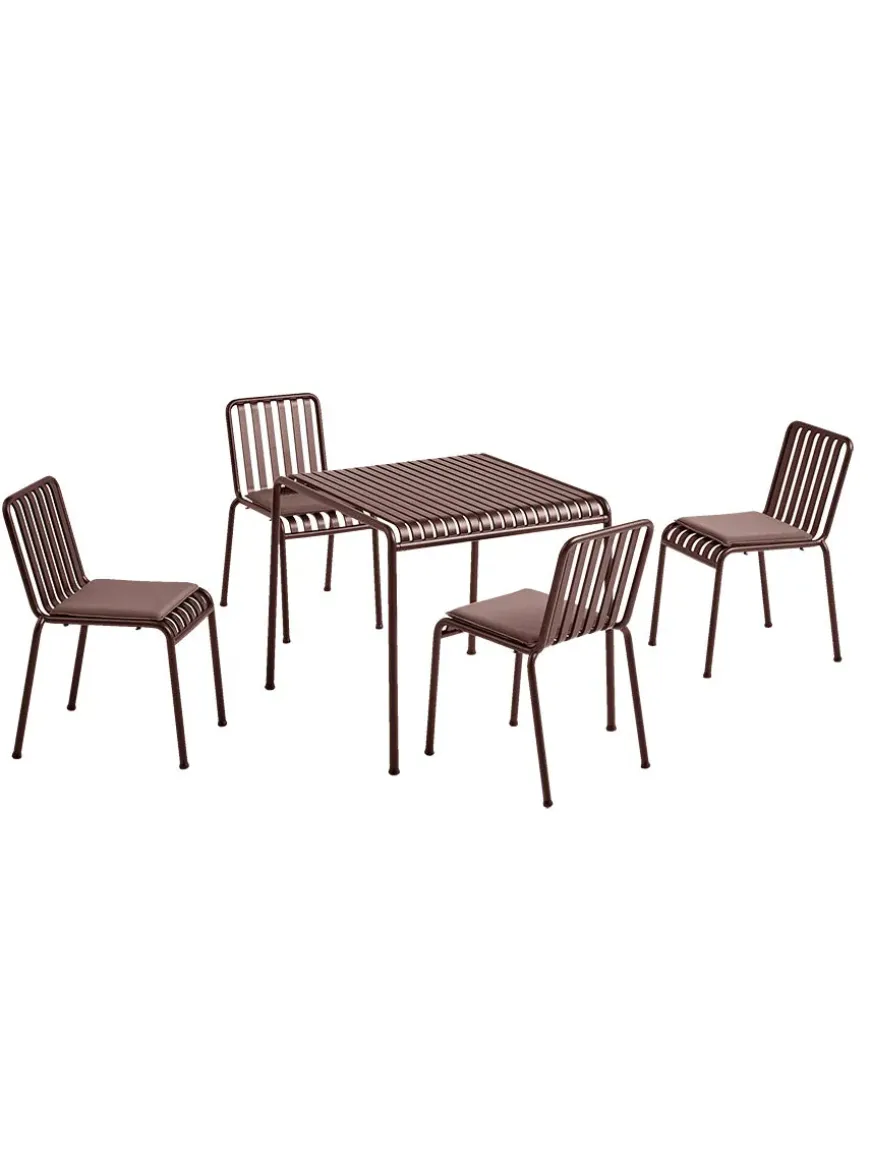 Palissade sæt, 4 stole og bord i sky grey fra HAY