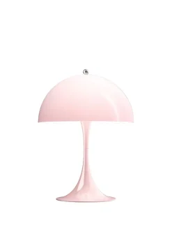 Panthella 250 bordlampe, koral af Verner Panton