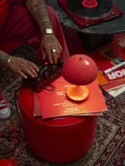 Panthella 160 Portable V3, opal pale blue af Verner Panton