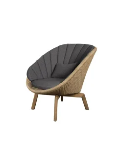 Peacock Loungestol, Flat Weave m/ben i teak fra Cane-line