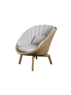 Peacock Loungestol, Flat Weave m/ben i teak fra Cane-line
