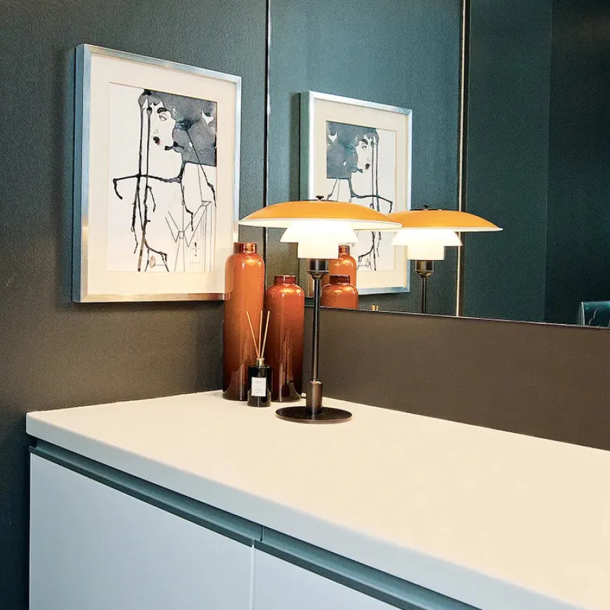 PH 3½-2½ Bordlampe, grøn af Poul Henningsen