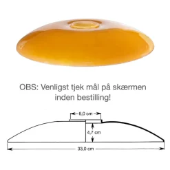 PH 3½-3 Overskærm i ravfarvet glas fra Louis Poulsen