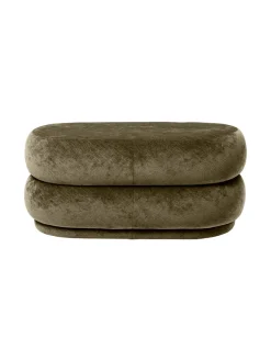Pouf Oval, faded velvet fra Ferm Living