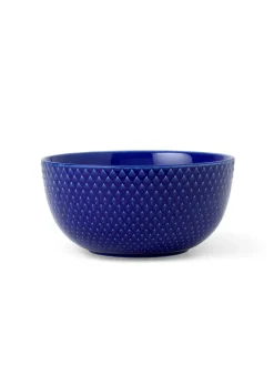 Rhombe skål, mørk blå Ø22 cm fra Lyngby Porcelæn