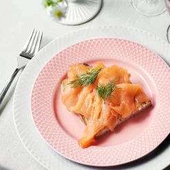 Rhombe tallerken, rosa Ø21 cm fra Lyngby Porcelæn