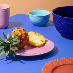 Rhombe tallerken, rosa Ø21 cm fra Lyngby Porcelæn