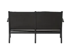 Rén Lounge sofa 2. pers sortmalet eg, sort læder fra Stellar Works