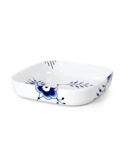 Royal Copenhagen Blå Mega Riflet, firkantet ovnfast fad 25 x 25cm
