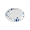 Royal Copenhagen Blå Mega Riflet, oval tallerken 28 cm