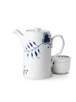 Royal Copenhagen Blå Mega Riflet, kande med låg 1,1 l