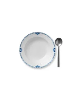 Royal Copenhagen Blå Mega Riflet, dyb tallerken 21 cm