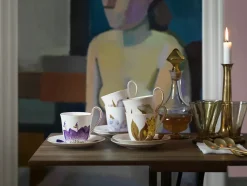 Royal Copenhagen Flora højhankskop med underkop, Magnolia