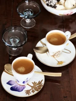 Royal Copenhagen Flora højhankskop med underkop, Magnolia