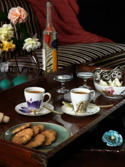 Royal Copenhagen Flora højhankskop med underkop, Tulipan