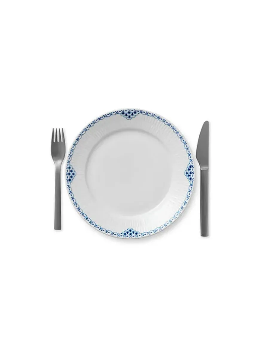 Royal Copenhagen Hvid Halvblonde, tallerken 22 cm