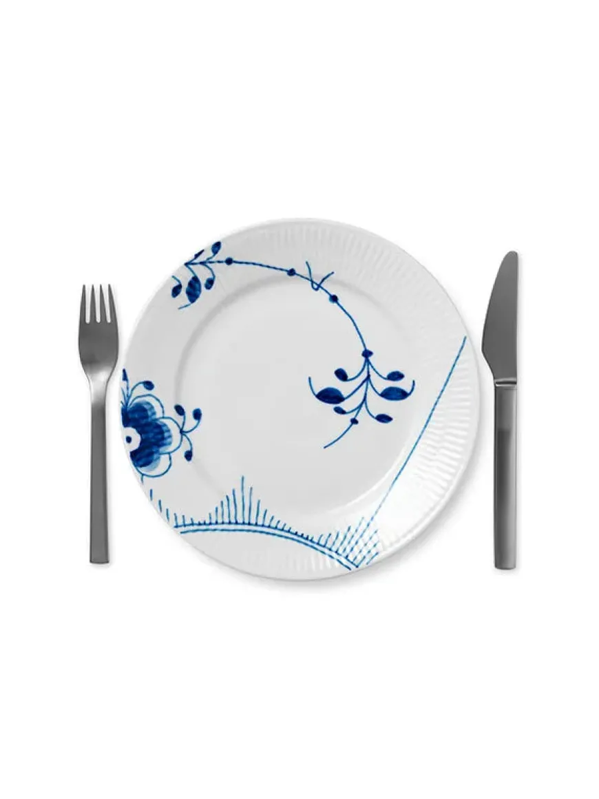 Royal Copenhagen Hvid Halvblonde, tallerken 22 cm