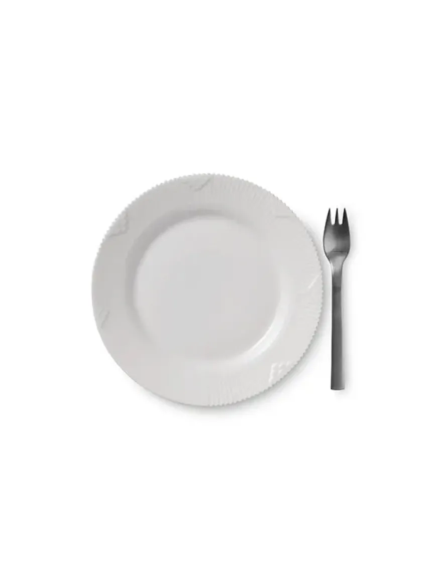 Royal Copenhagen Hvid Halvblonde, tallerken 19 cm