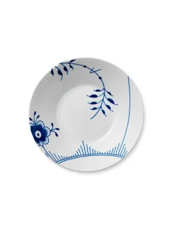 Royal Copenhagen Hvid Riflet, dyb tallerken 24 cm