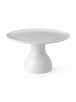 Royal Copenhagen Hvid Riflet Fad på Fod, 20 cm