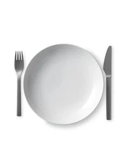 Royal Copenhagen Hvid Riflet, moderne tallerken 25 cm