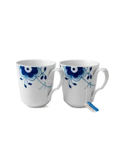 Royal Copenhagen Hvid Riflet, 2-pak krus 37 cl