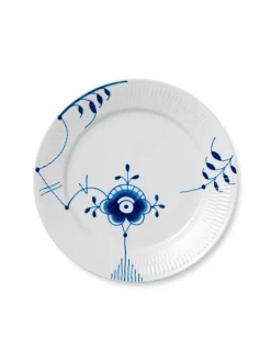 Royal Copenhagen Hvid Riflet, tallerken 27 cm