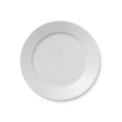 Royal Copenhagen Hvid Riflet, tallerken 27 cm