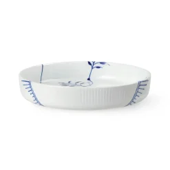 Royal Copenhagen Hvid Riflet, rundt ovnfast fad 27 cm