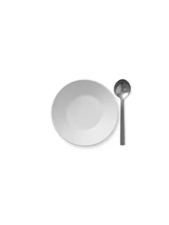 Royal Copenhagen Sort Mega Riflet, dyb tallerken 17 cm