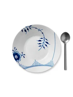 Royal Copenhagen Sort Mega Riflet, dyb tallerken 24 cm