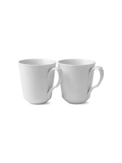 Royal Copenhagen Sort Mega Riflet, 2-pak krus 37 cl