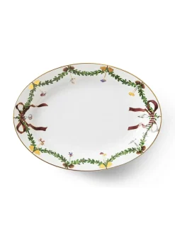 Royal Copenhagen Stjerne Riflet Jul Fad ovalt, 34 cm