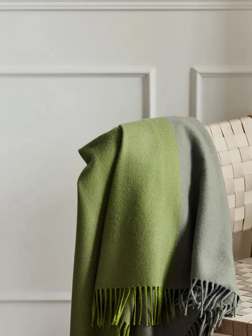 Secret Plaid, lime/moss fra Silkeborg Uldspinderi