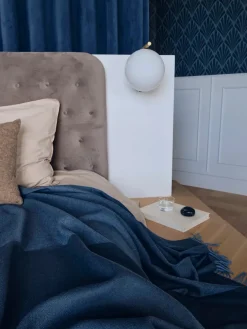 Secret Plaid, ocean/ink fra Silkeborg Uldspinderi