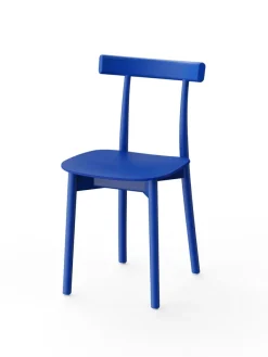 Skinny wooden chair, ash/blue fra Nine