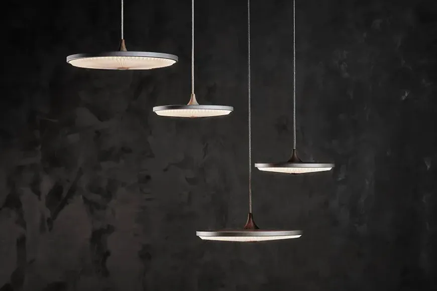 Soleil pendel small, røget eg, papir skærm fra Le Klint