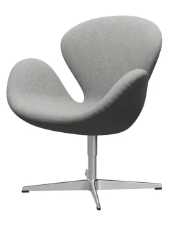 Svanen, sort læder/aluminium af Arne Jacobsen