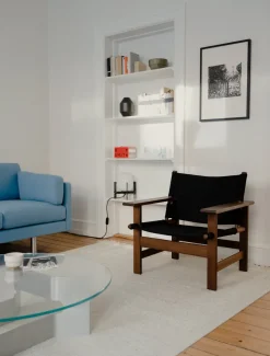 The Canvas Chair, sortlakeret eg sort canvas af Børge Mogensen