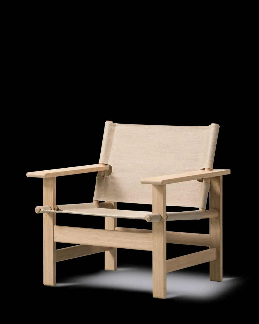 The Canvas Chair, sortlakeret eg sort canvas af Børge Mogensen