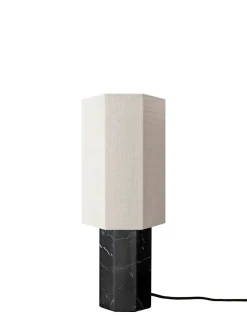 The Eight Over Eight Lamp Small, beige travertine fra Louise Roe