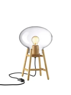 U4 Hiti Bordlampe, opalt glas/eg fra FDB Møbler