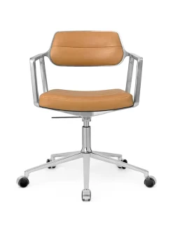 VIPP453 Swivel+ Chair m/hjul, camel læder fra Vipp