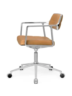 VIPP453 Swivel+ Chair m/hjul, sort læder fra Vipp