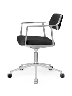 VIPP453 Swivel+ Chair m/hjul, sort læder fra Vipp