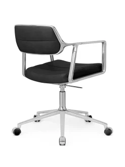VIPP453 Swivel+ Chair m/hjul, sort læder fra Vipp