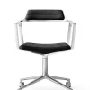VIPP452 Swivel Chair m/hjul, sort læder fra Vipp